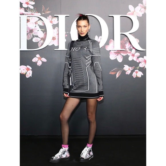 Dior Sweaters | Dior x Sorayama Gray Logo Turtleneck Sweater Size S | Color: Black/Gray | Size: S | Qchezmoi's Closet